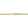10" 14k Yellow Gold 2.5mm Semi-Solid Figaro Chain Anklet
