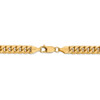 7" 14k Yellow Gold 6.75mm Semi-Solid Miami Cuban Chain Bracelet