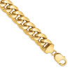 9" 14k Yellow Gold 12.6mm Semi-Solid Miami Cuban Chain Bracelet