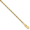 7" 14k Yellow Gold 2.0mm Extra-Light Diamond-cut Rope Chain Bracelet