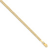 9" 14k Yellow Gold 2.9mm Flat Beveled Curb Chain Anklet