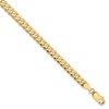 7" 14k Yellow Gold 4.75mm Flat Beveled Curb Chain Bracelet