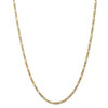 24" 14k Yellow Gold 3mm Flat Figaro Chain Necklace