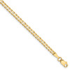 7" 14k Yellow Gold 3mm Open Concave Curb Chain Bracelet