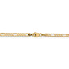 7" 14k Yellow Gold 3mm Concave Open Figaro Chain Bracelet