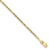 9" 14k Yellow Gold 1.8mm Diamond-cut Milano Rope Chain Anklet