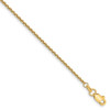 9" 14k Yellow Gold 1.45mm Solid Diamond-cut Cable Chain Anklet