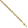 7" 14k Tri-color Gold 2.75mm Rose & White Rhodium-plating Pave Valentino Chain Bracelet