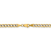 8" 14k Yellow Gold 4.3mm Semi-solid w/ Rhodium-plating Pave Curb Chain Bracelet