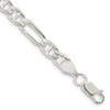 7" Sterling Silver 6.5mm Figaro Anchor Chain Bracelet