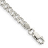 7" Sterling Silver 4.5mm Pave Curb Chain Bracelet