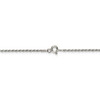 22" Rhodium-plated Sterling Silver 1.5mm Diamond-cut Rope Chain Necklace w/4in ext.