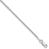 10" Sterling Silver 1.7mm Diamond-cut Rope Chain Anklet