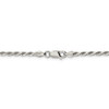 10" Sterling Silver 2.5mm Diamond-cut Rope Chain Anklet