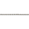 7" Sterling Silver 2.5mm Diamond-cut Rope Chain Bracelet