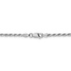 26" Rhodium-plated Sterling Silver 2.5mm Diamond-cut Rope Chain Necklace