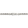 36" Sterling Silver 3mm Diamond-cut Rope Chain Necklace