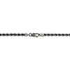 30" Sterling Silver Ruthenium-plated 3mm Rope Chain Necklace