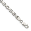 7" Sterling Silver 4mm Diamond-cut Rolo Chain Bracelet