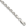 8" Sterling Silver 3.5mm Diamond-cut Rolo Chain Bracelet