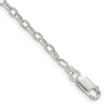 8" Sterling Silver 3mm Fancy Patterned Rolo Chain Bracelet