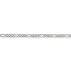 26" Sterling Silver 3mm Pave Flat Figaro Chain Necklace