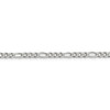 22" Sterling Silver 4mm Pave Flat Figaro Chain Necklace