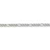8" Sterling Silver 4mm Pave Flat Figaro Chain Bracelet