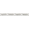 22" Sterling Silver 4.75mm Pave Flat Figaro Chain Necklace