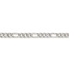 30" Sterling Silver 5.5mm Pave Flat Figaro Chain Necklace