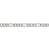 8" Sterling Silver 5.5mm Pave Flat Figaro Chain Bracelet