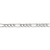 8" Sterling Silver 7mm Pave Flat Figaro Chain Bracelet