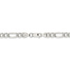 8" Sterling Silver 7mm Pave Flat Figaro Chain Bracelet