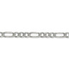 30" Sterling Silver 7.25mm Pave Flat Figaro Chain Necklace