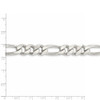 22" Sterling Silver 10.5mm Pave Flat Figaro Chain Necklace