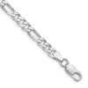 7" Sterling Silver Rhodium-plated 5.25mm Figaro Chain Bracelet