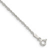 9" Sterling Silver 1.5mm Fancy Beaded Chain Anklet