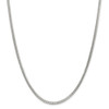 22" Sterling Silver 3.4mm Diamond-cut Square Franco Chain Necklace