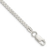 8" Sterling Silver 3.4mm Diamond-cut Square Franco Chain Bracelet