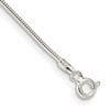 7" Sterling Silver 1.2mm Round Snake Chain Bracelet