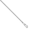 7" 14k White Gold 1.30mm Diamond-cut Machine-made Rope Chain Bracelet