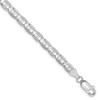 8" 14k White Gold 4.5mm Concave Anchor Chain Bracelet