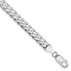 7" 14k White Gold 6.25mm Flat Beveled Curb Chain Bracelet