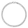10" 14k White Gold 3.5mm Semi-Solid Figaro Chain Anklet