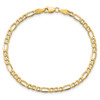 9" 14k Yellow Gold 3.5mm Semi-Solid Figaro Chain Bracelet