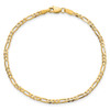 6" 14k Yellow Gold 2.75mm Flat Figaro Chain Bracelet