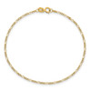 9" 14k Yellow Gold 1.25mm Flat Figaro Chain Anklet