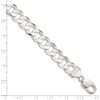 18" Sterling Silver 11.9mm Concave Beveled Curb Chain Necklace