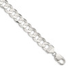 24" Sterling Silver 11.9mm Concave Beveled Curb Chain Necklace