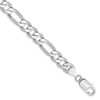 8" 14k White Gold 7.5mm Flat Figaro Chain Bracelet